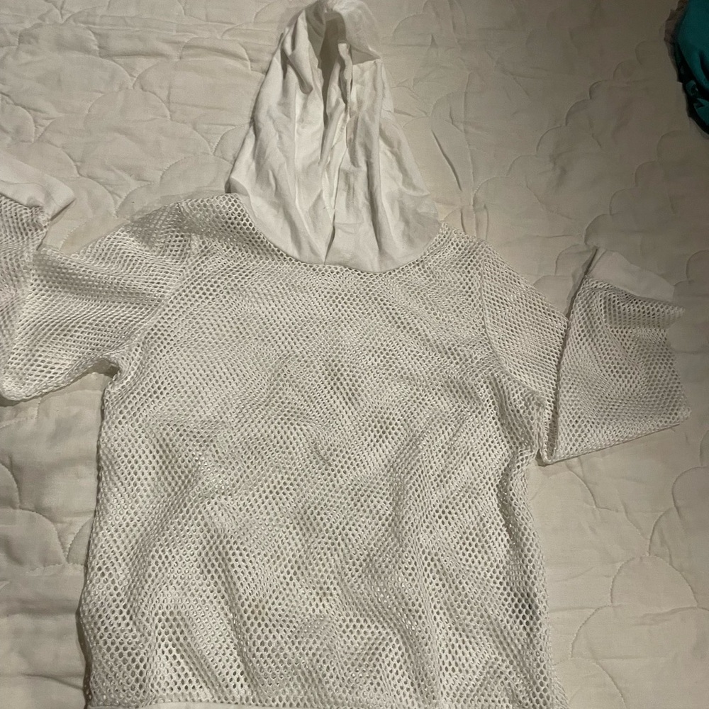 White Mesh Hoodie